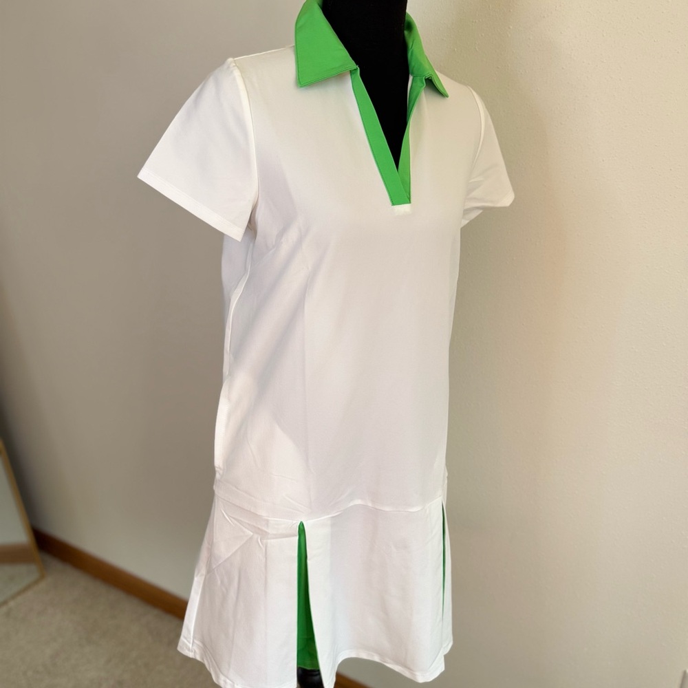 NWT Stella Parker Sport Golf Tennis Dress UPF 50 Pockets XS White